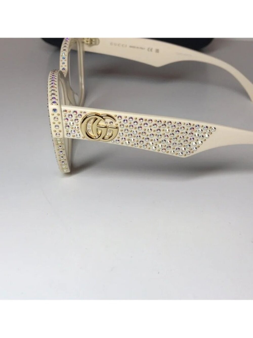 Gucci GG1424s Cream Crystal-Embellished Women's Glasses - Picture 6 of 11